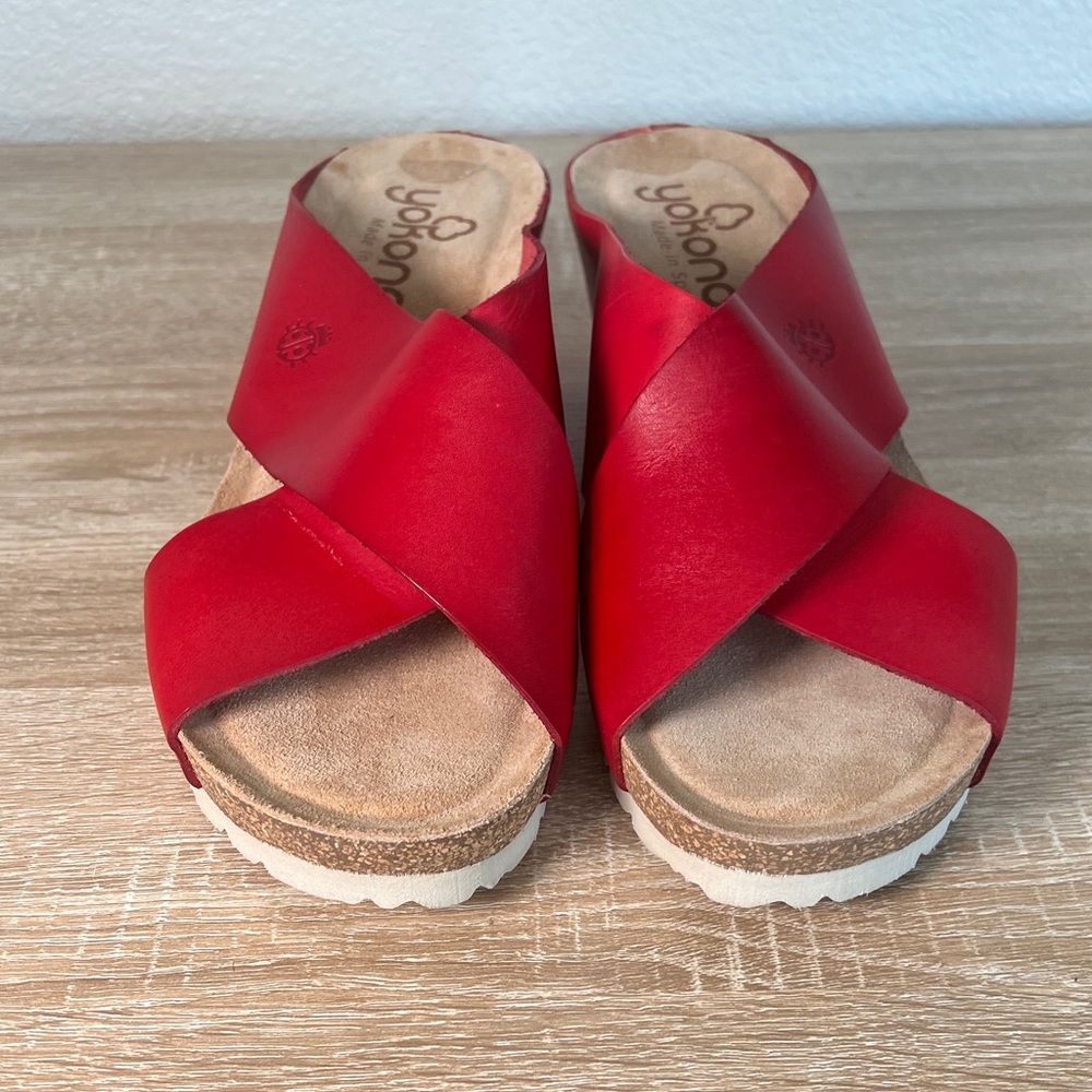 YOKONO Bold Red Platform Sandals